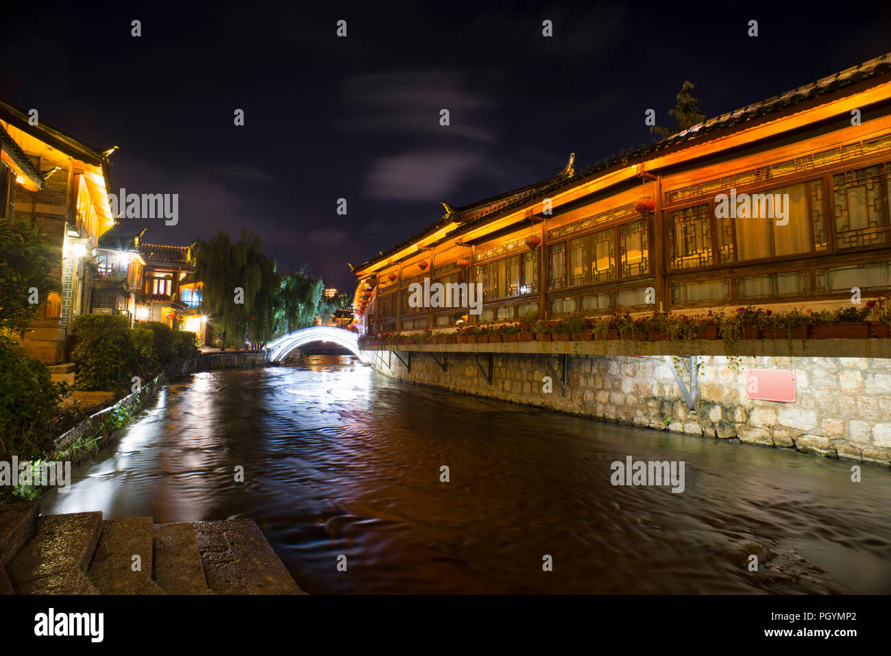 night of Lijiang, Yunnan, China Stock Photo