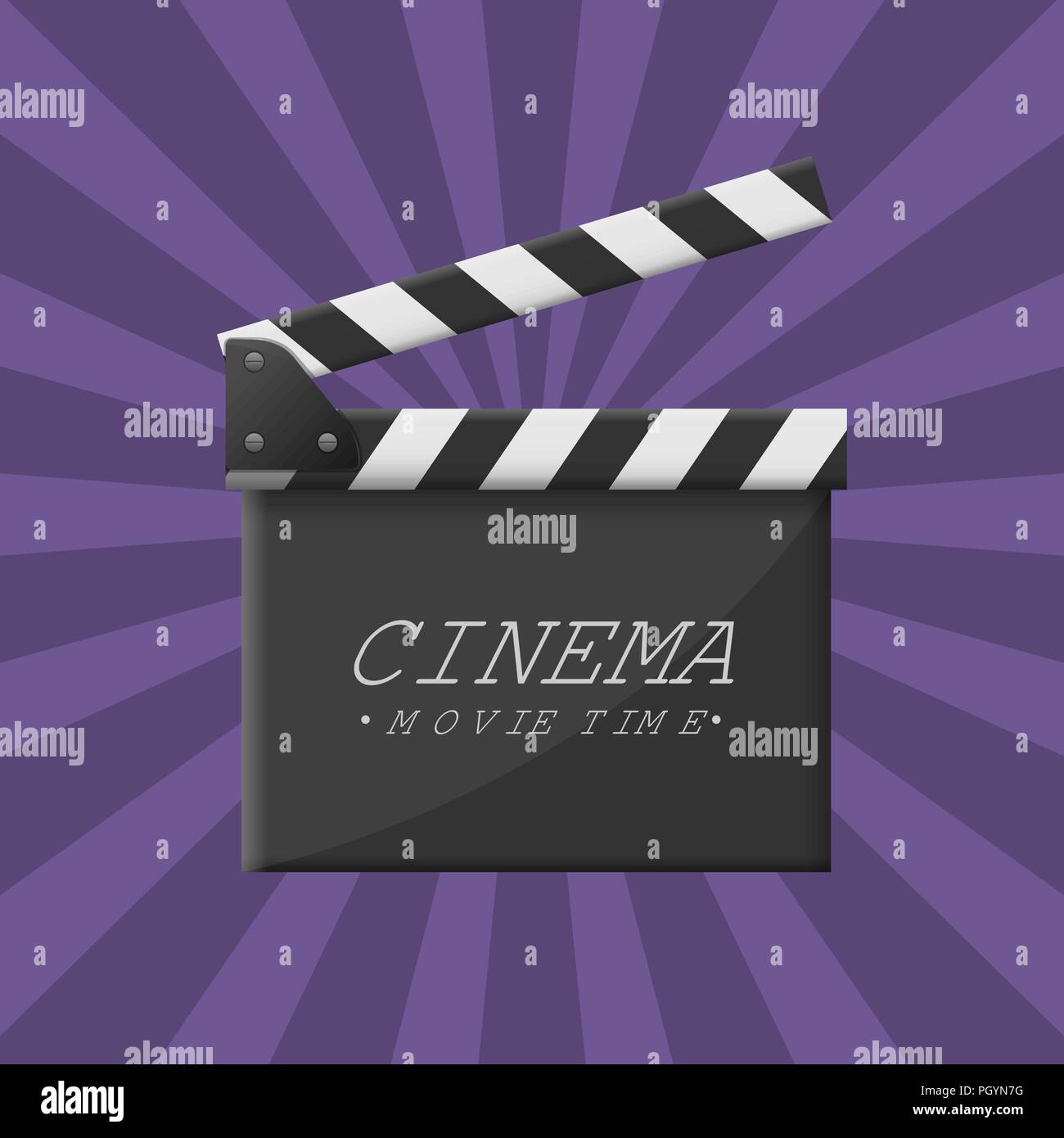 Movie production clapper board. Film industry, Vector illustration Stock Vector