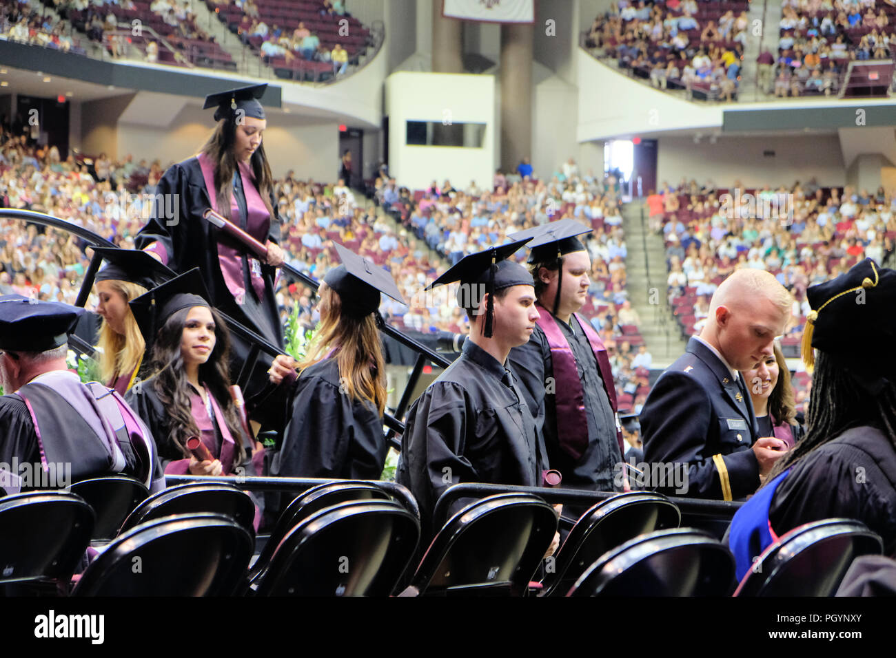 Students at an American university graduation Stock Photo Alamy