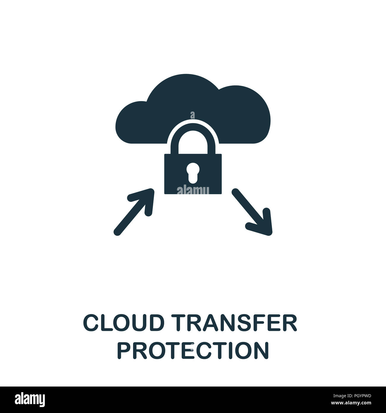 Cloud Transfer Protection icon. Monochrome style design from internet ...