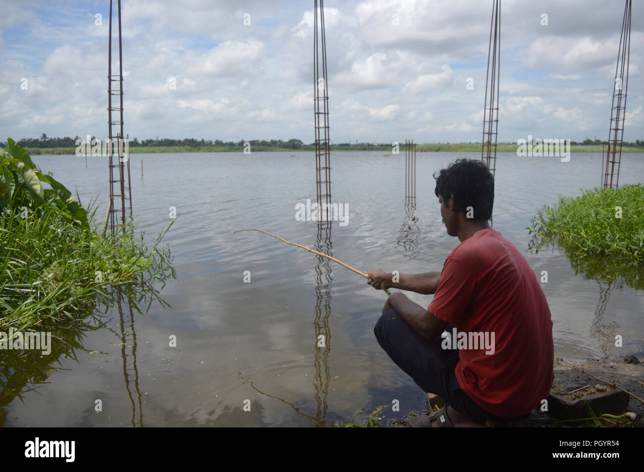 fishing man Stock Photo