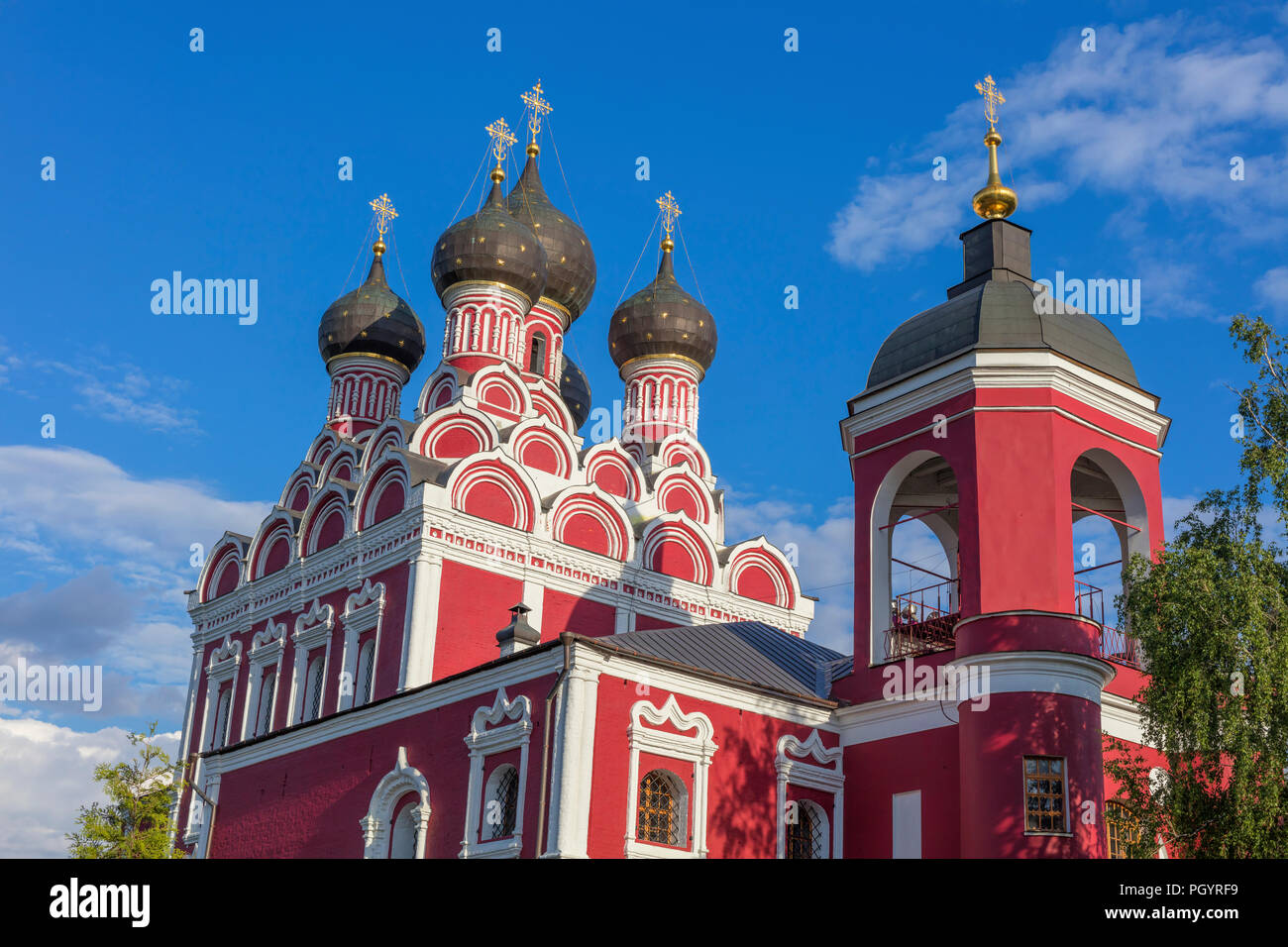 Church of Theotokos of Tikhvin (1680), Alexeyevskoye, Moscow, Russia Stock Photo