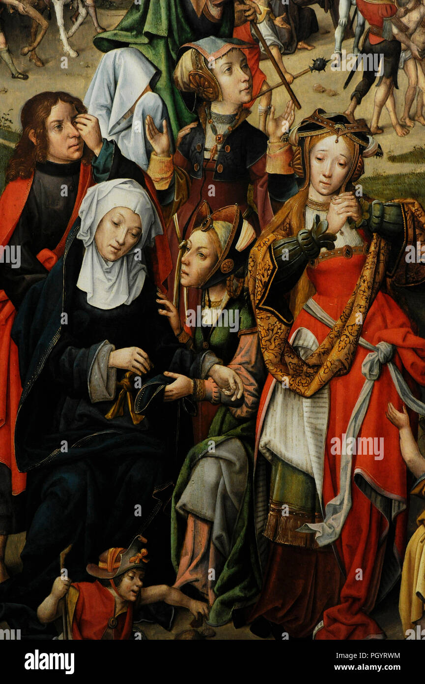 Master of Delft (active in Netherlands in 1500). Triptych of the Kievit Family. Detail. Wallraf-Richartz Museum. Cologne. Germany. Stock Photo