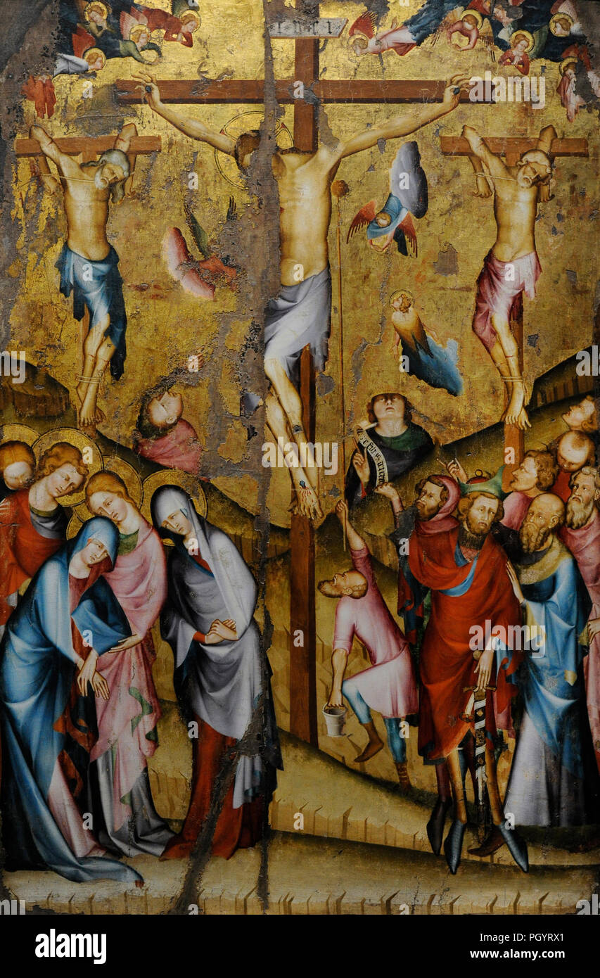 France, ca.1340. The Wehrden Crucifixion. Wallraf-Richartz Museum. Cologne. Germany. Stock Photo