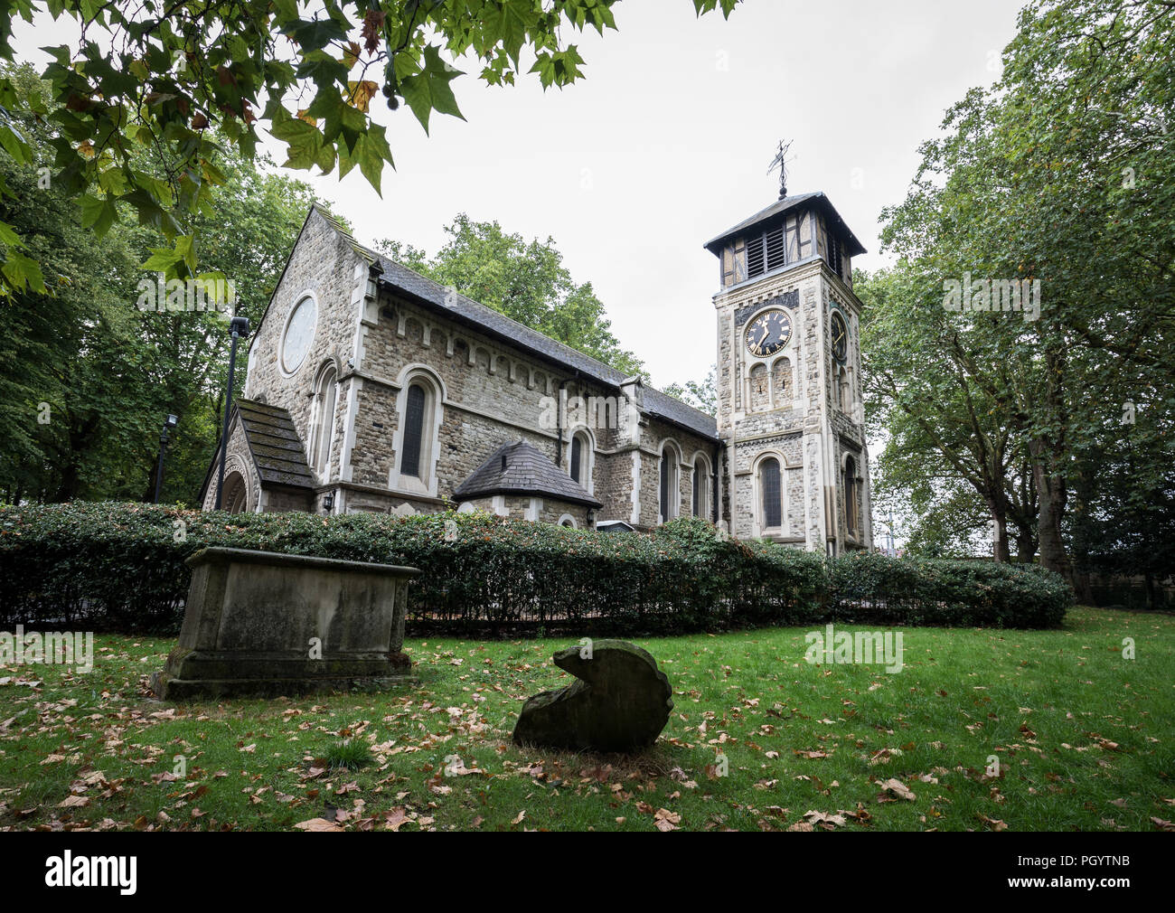 St Pancras Old Church in Somers Town, London, UK. Stock Photo