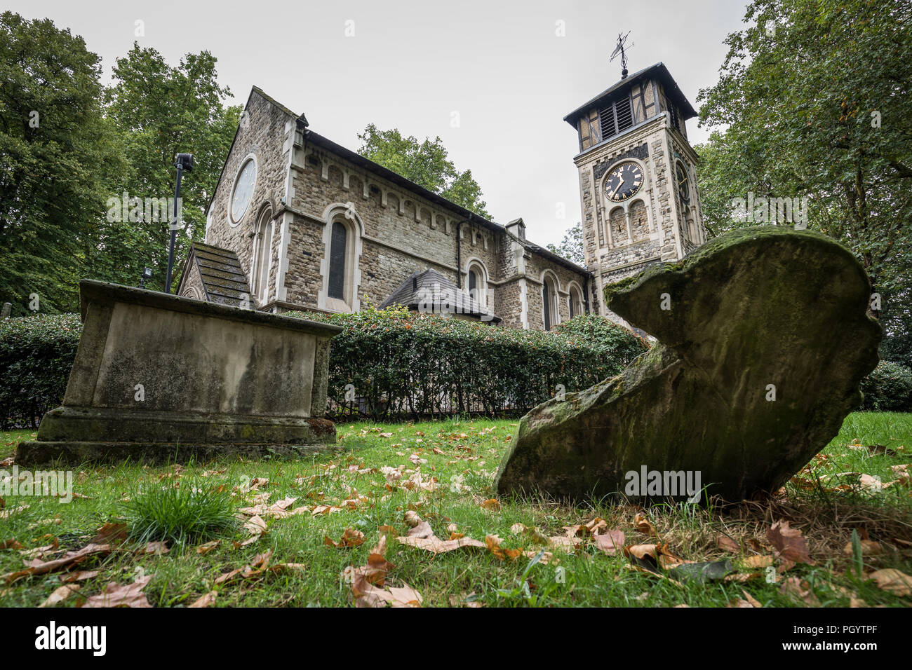 St Pancras Old Church in Somers Town, London, UK. Stock Photo