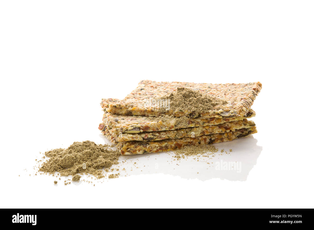 Cannabis flour and cracker. Vegan gluten free eating Stock Photo Alamy