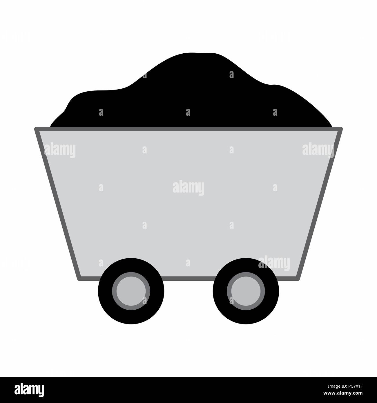 Illustration of an ore cart isolated on white background Stock Vector