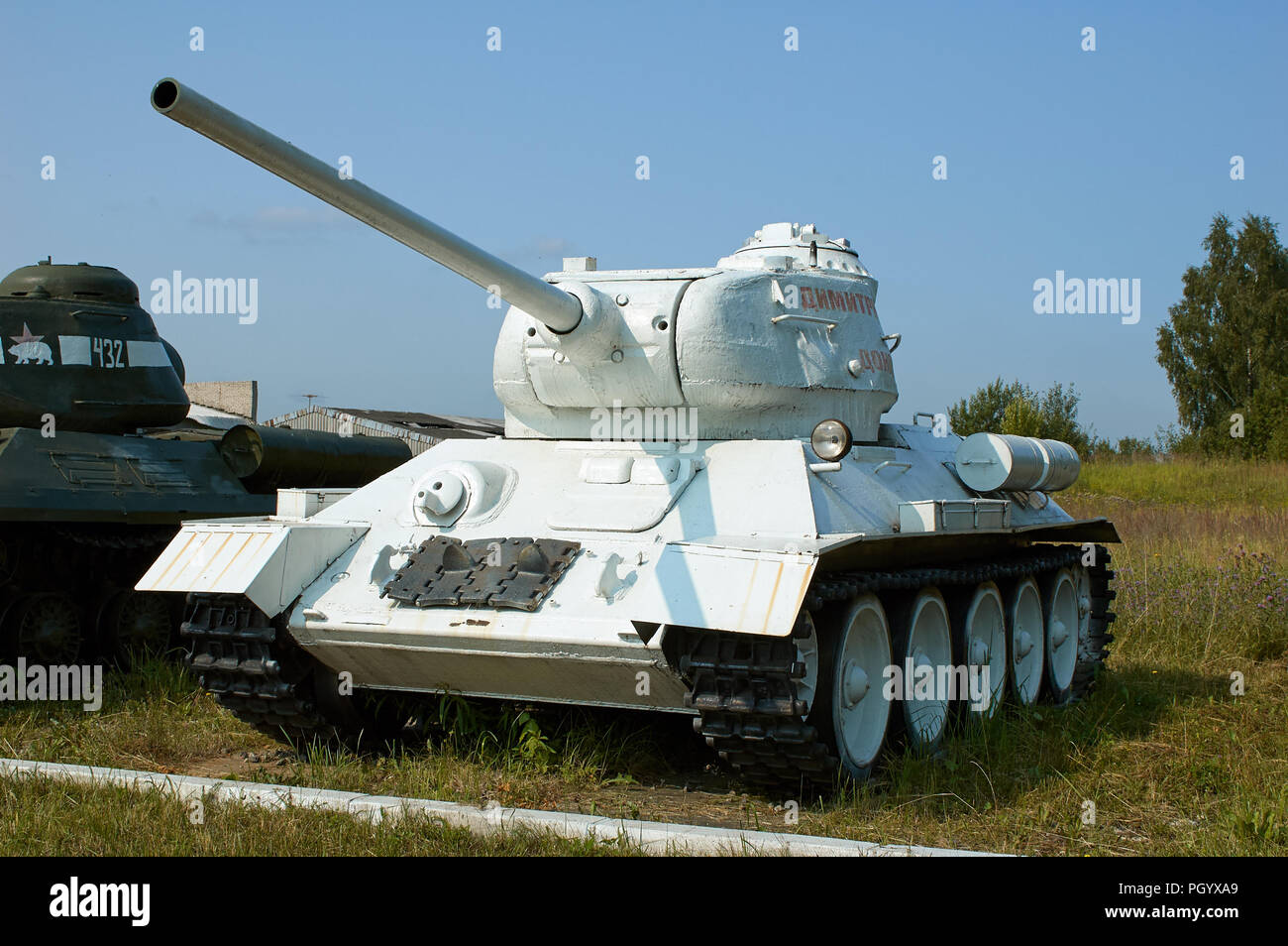 MOSCOW REGION, RUSSIA - JULY 30, 2006: Tank T-34 built by the Soviet Union at the beginning of World War II, the Tank Museum, Kubinka near Moscow Stock Photo