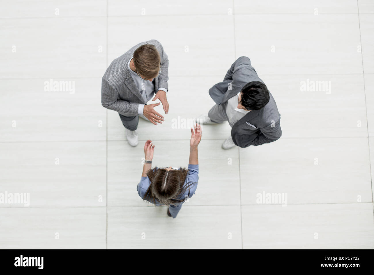 top view.business people discussing problems Stock Photo - Alamy