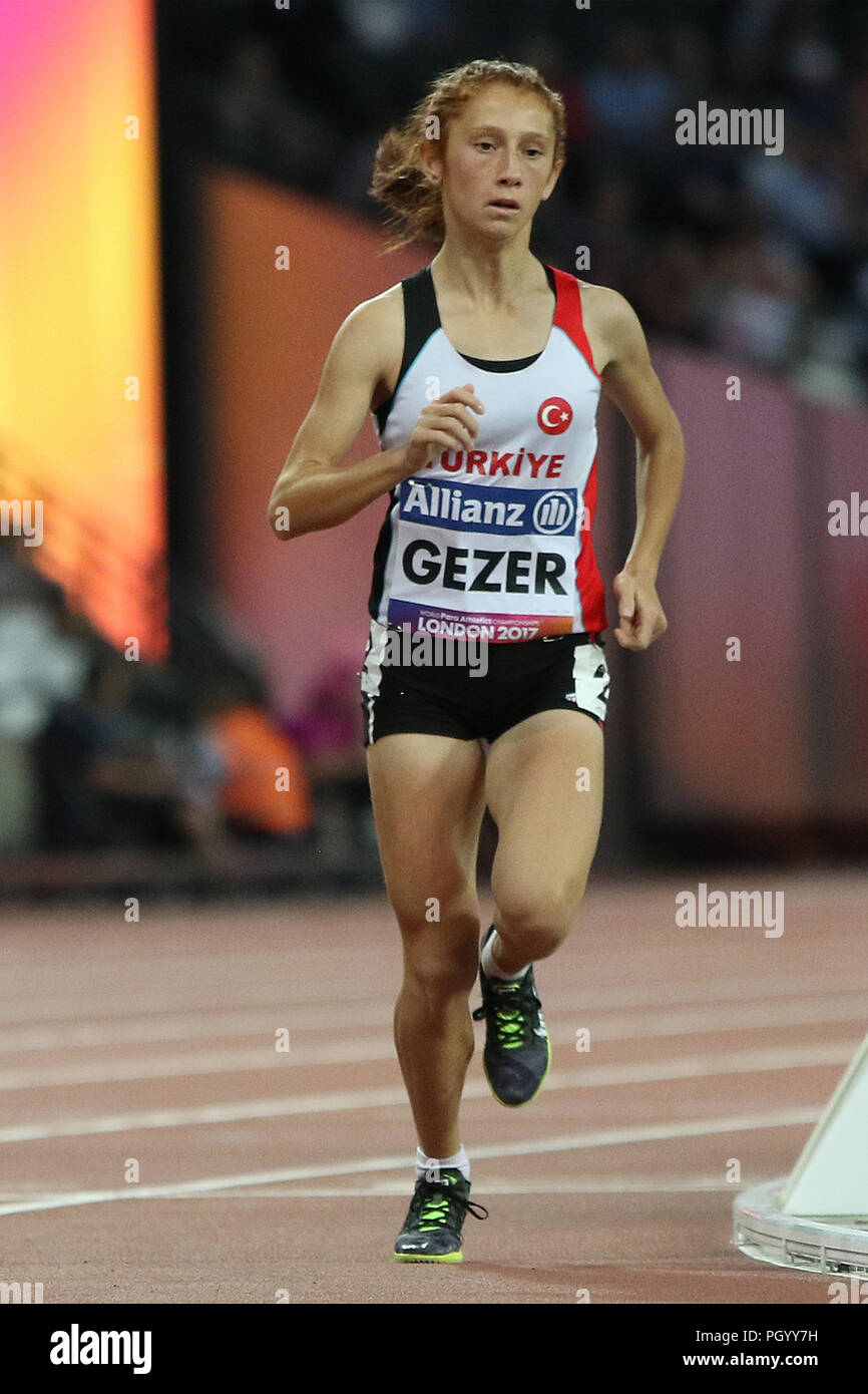 Muhsine GEZER of Turkey in the Women's 1500m T20 Final at the World Para Championships in London 2017 Stock Photo