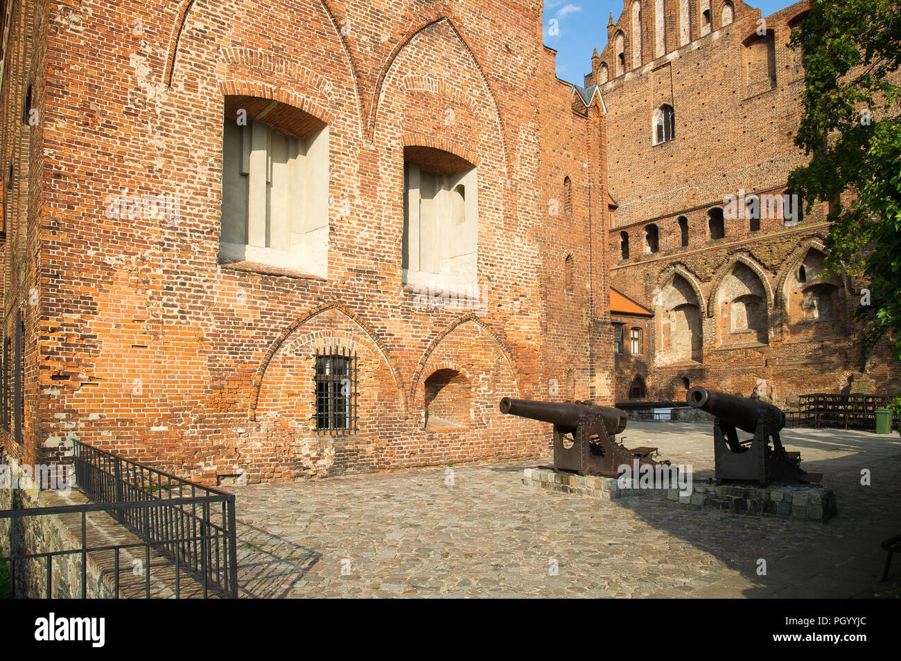 Brick Gothic castle a chapter house of Bishopric of Pomesania built in Teutonic Order castle architecture style and Brick Gothic Konkatedra Sw Jana Ew Stock Photo