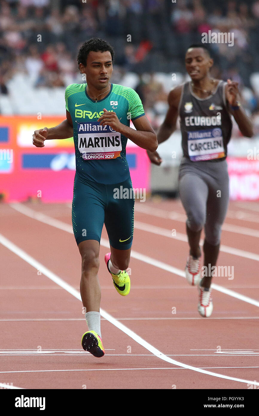 Daniel MARTINS of Brazil wins the Men's 400m T20 Final at the World Para Championships in London 2017 Stock Photo
