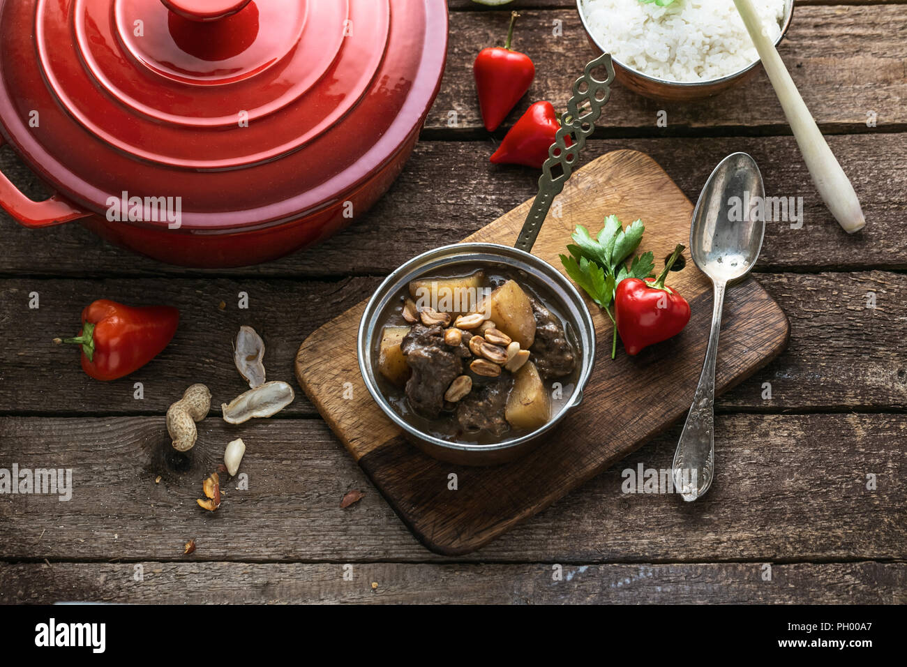 Massaman curry, thai famous muslim curry Stock Photo