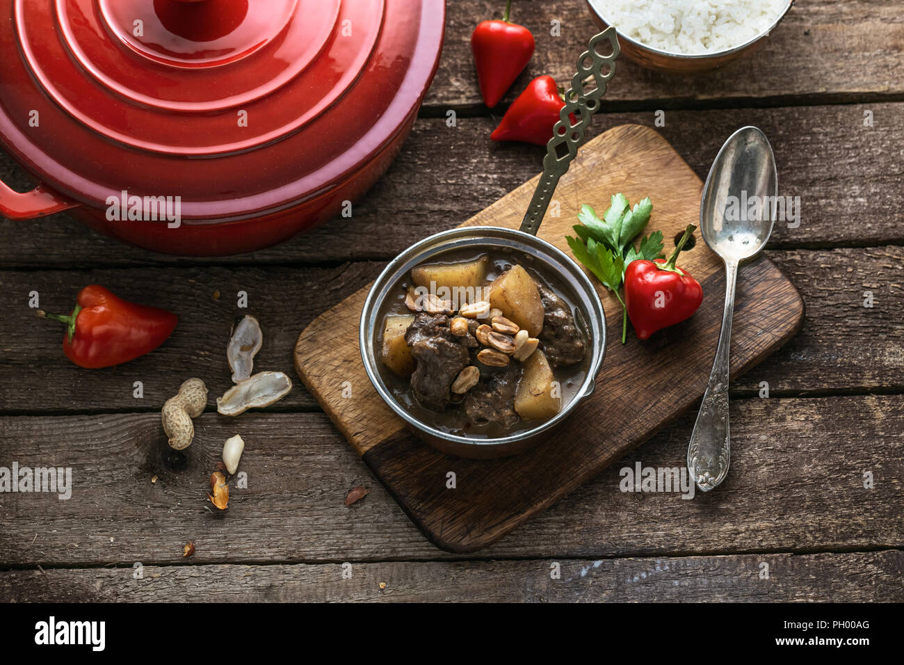Massaman curry, thai famous muslim curry Stock Photo