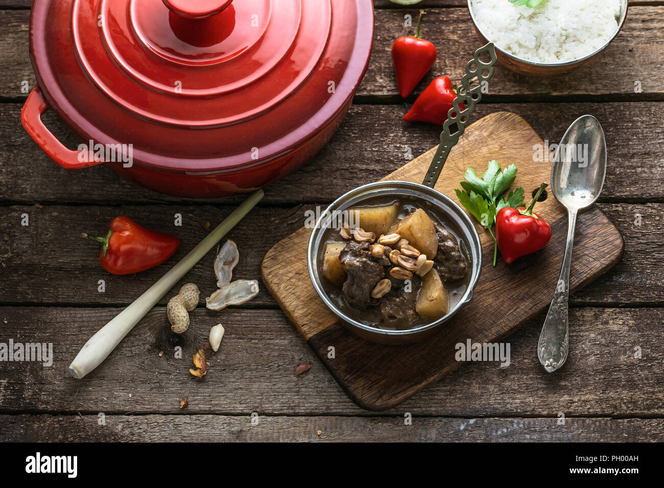 Massaman curry, thai famous muslim curry Stock Photo