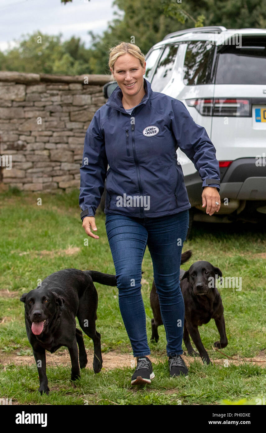 Zara Tindall films the latest episode of Land Rover's Open Range series.  PRESS ASSOCIATION Photo. Issue date: Wednesday August 29, 2018. The film  celebrates Land Rover's love of dogs and shows the