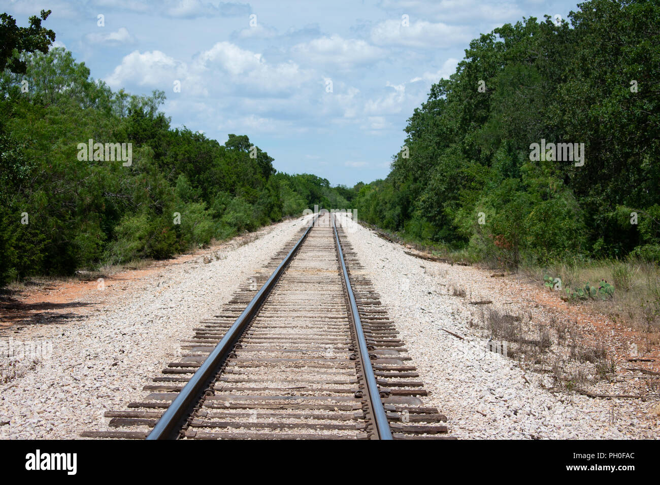 Railroad Tracks in the Texas Countryside Stock Photo Alamy