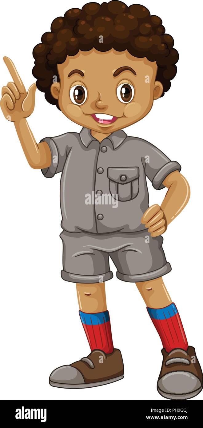 An african boy on white background illustration Stock Vector Image ...