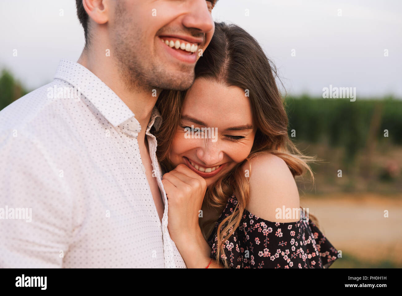 Young happy cute loving couple hi-res stock photography and images - Alamy