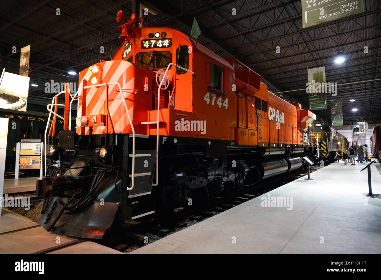 St-Constant, Canada, 28 August, 2018.Vintage diesel/electric locomotive on display in the Exporail museum.Credit:Mario Beauregard/Alamy Live News Stock Photo
