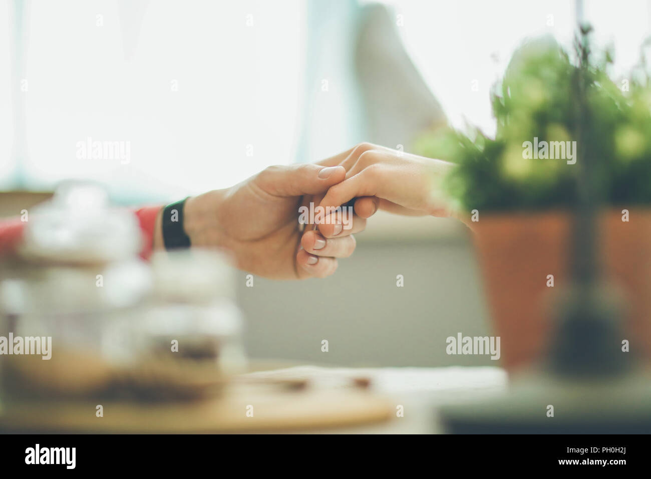 Couple romantic lovely holding hands hi-res stock photography and ...
