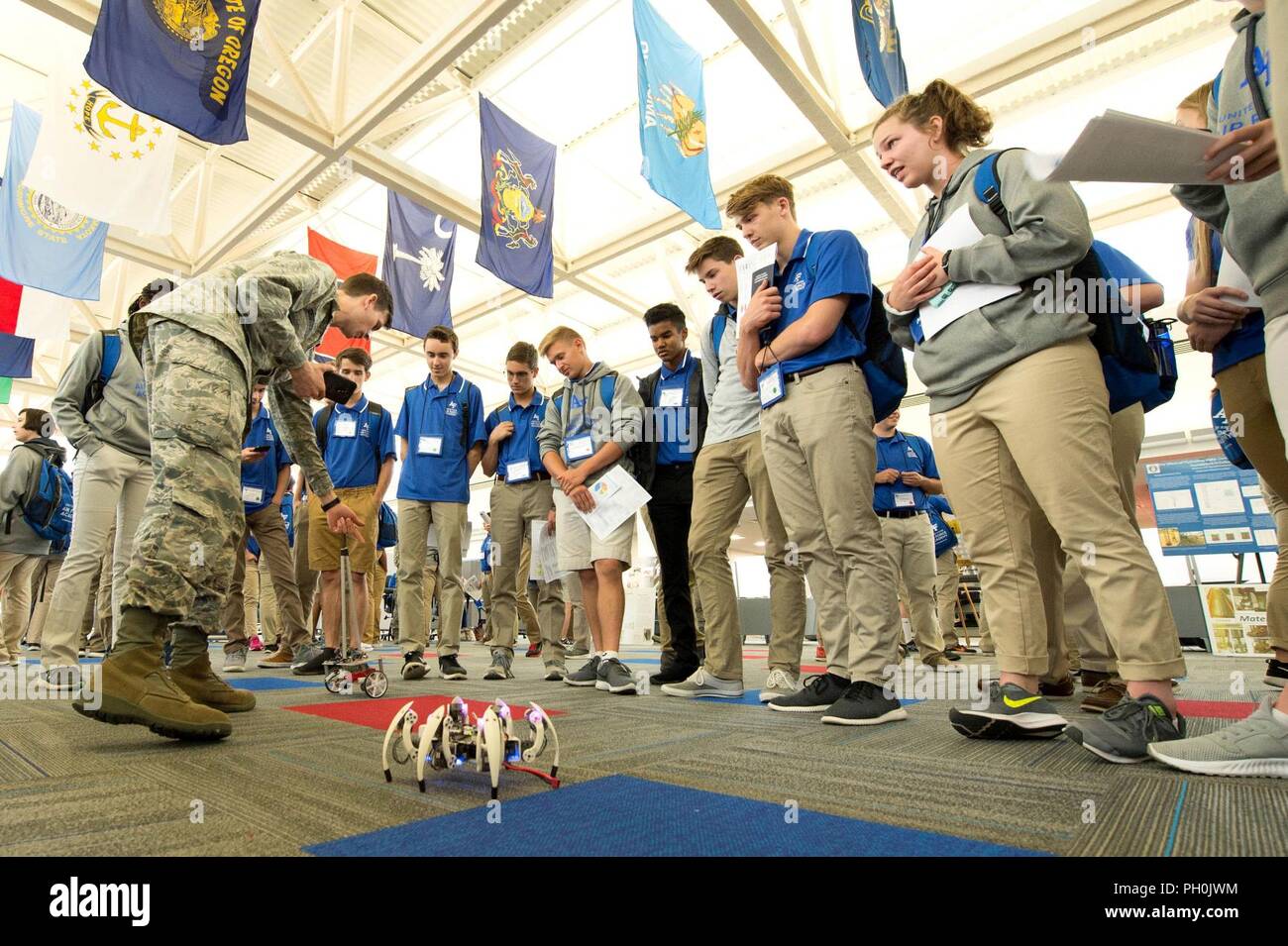 U.S. Air Force Academy – High school students from across the globe  participate in the summer seminar, designed to introduce them to cadet life  and various educational opportunities Jun.14, here Stock Photo -