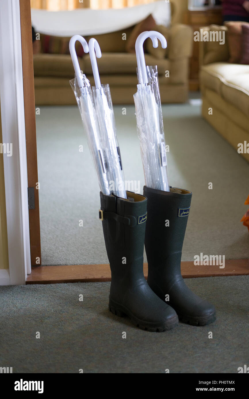 Brollies In Boots Stock Photo 216992970 Alamy