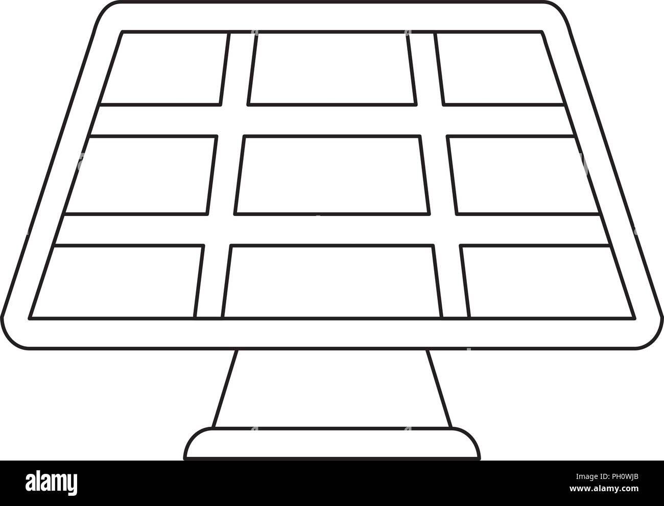 solar panel icon over white background, vector illustration Stock ...