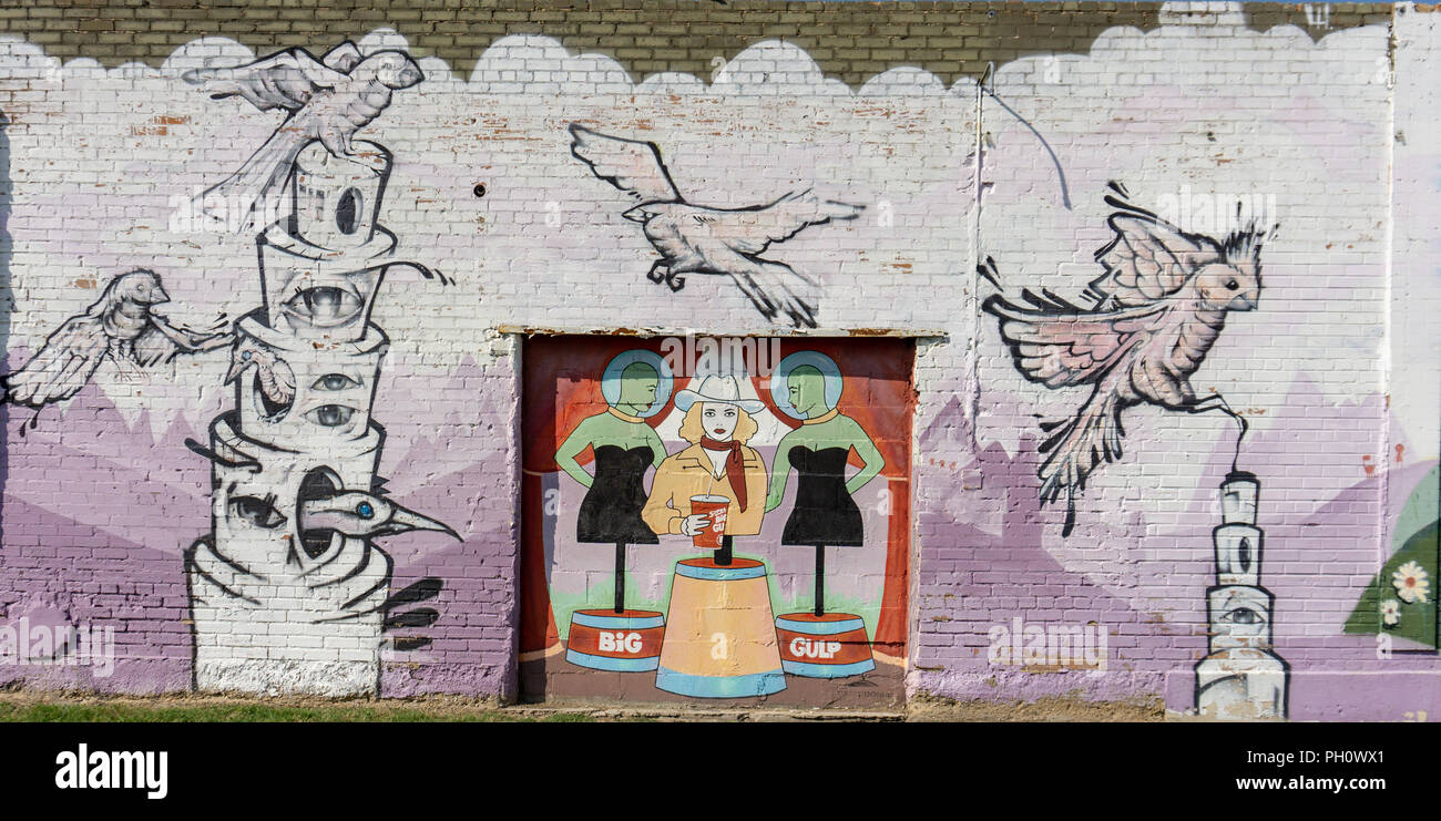 Bispo Mural Arts District Do Abacaxi, Dallas, Texas Foto Editorial