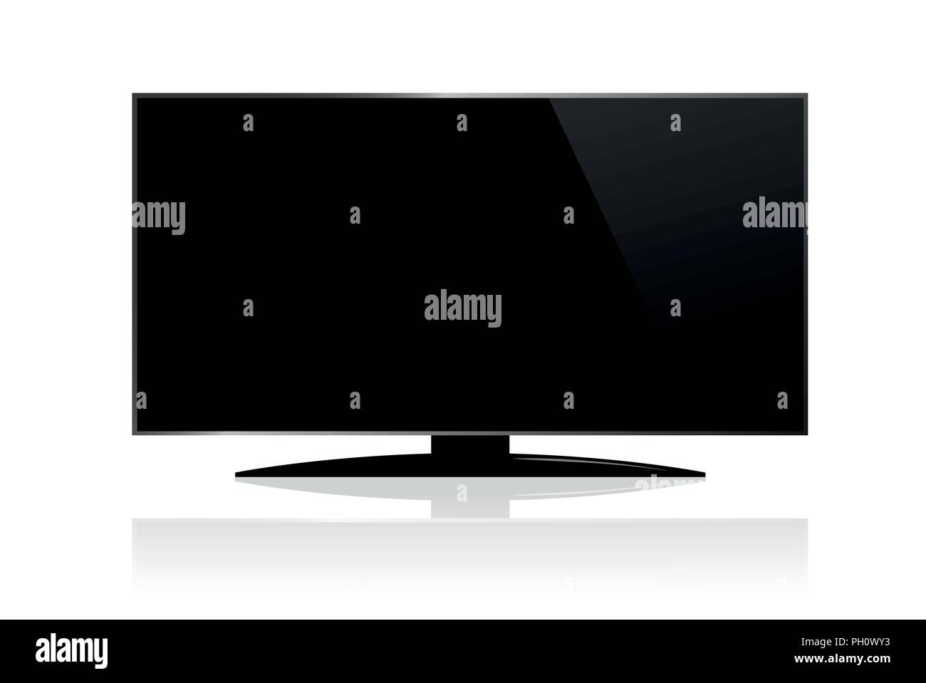 modern flat black television vector illustration EPS10 Stock Vector
