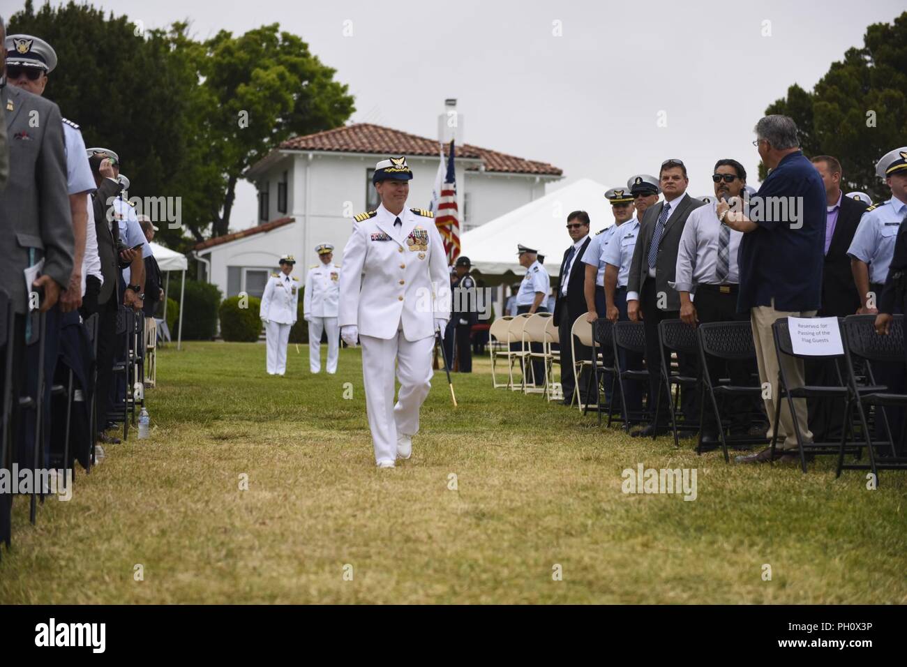 Coast Guard Captain Monica L. Rochester arrives with the official party ...