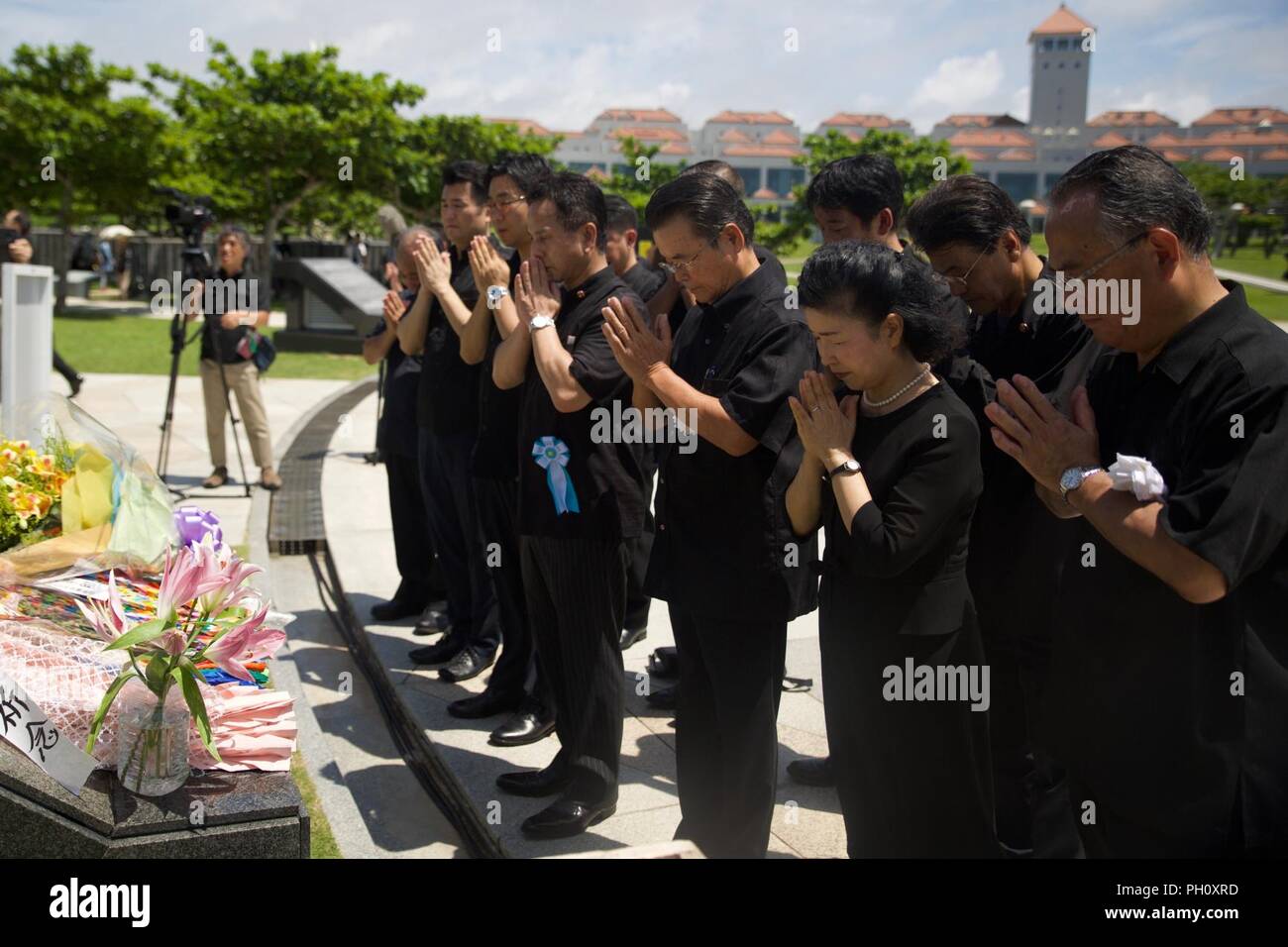 Local Okinawan Citizens Honor The Fallen At The Cornerstone - 
