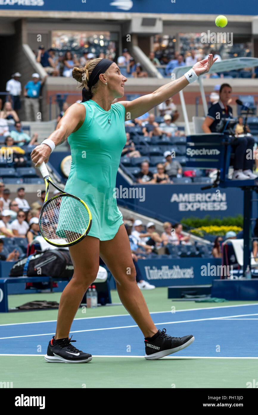 Svetlana Kuznetsova (RUS) competing at the 2018 US Open Tennis. Stock Photo