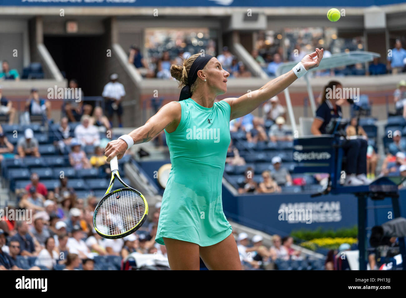 Svetlana Kuznetsova (RUS) competing at the 2018 US Open Tennis. Stock Photo