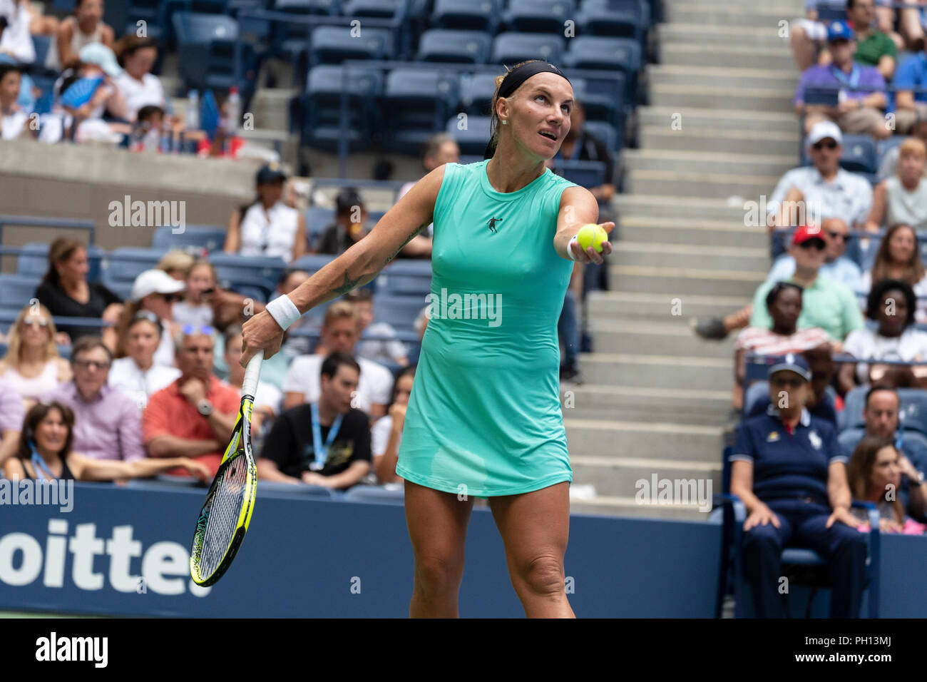 Svetlana Kuznetsova (RUS) competing at the 2018 US Open Tennis. Stock Photo