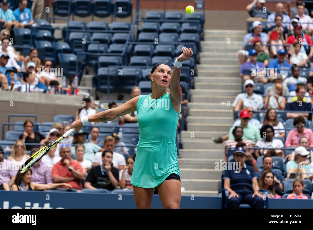 Svetlana Kuznetsova (RUS) competing at the 2018 US Open Tennis. Stock Photo