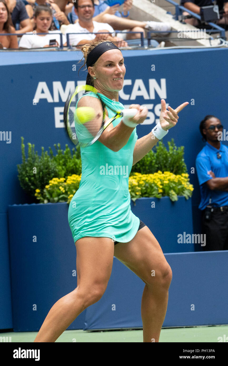 Svetlana Kuznetsova (RUS) competing at the 2018 US Open Tennis. Stock Photo