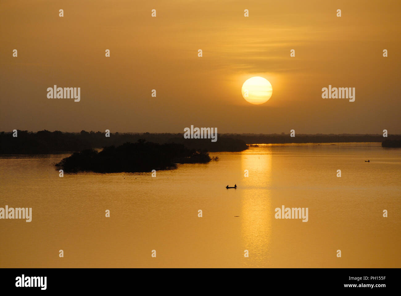 The Niger river at sunset. Mopti, Mali. West Africa Stock Photo