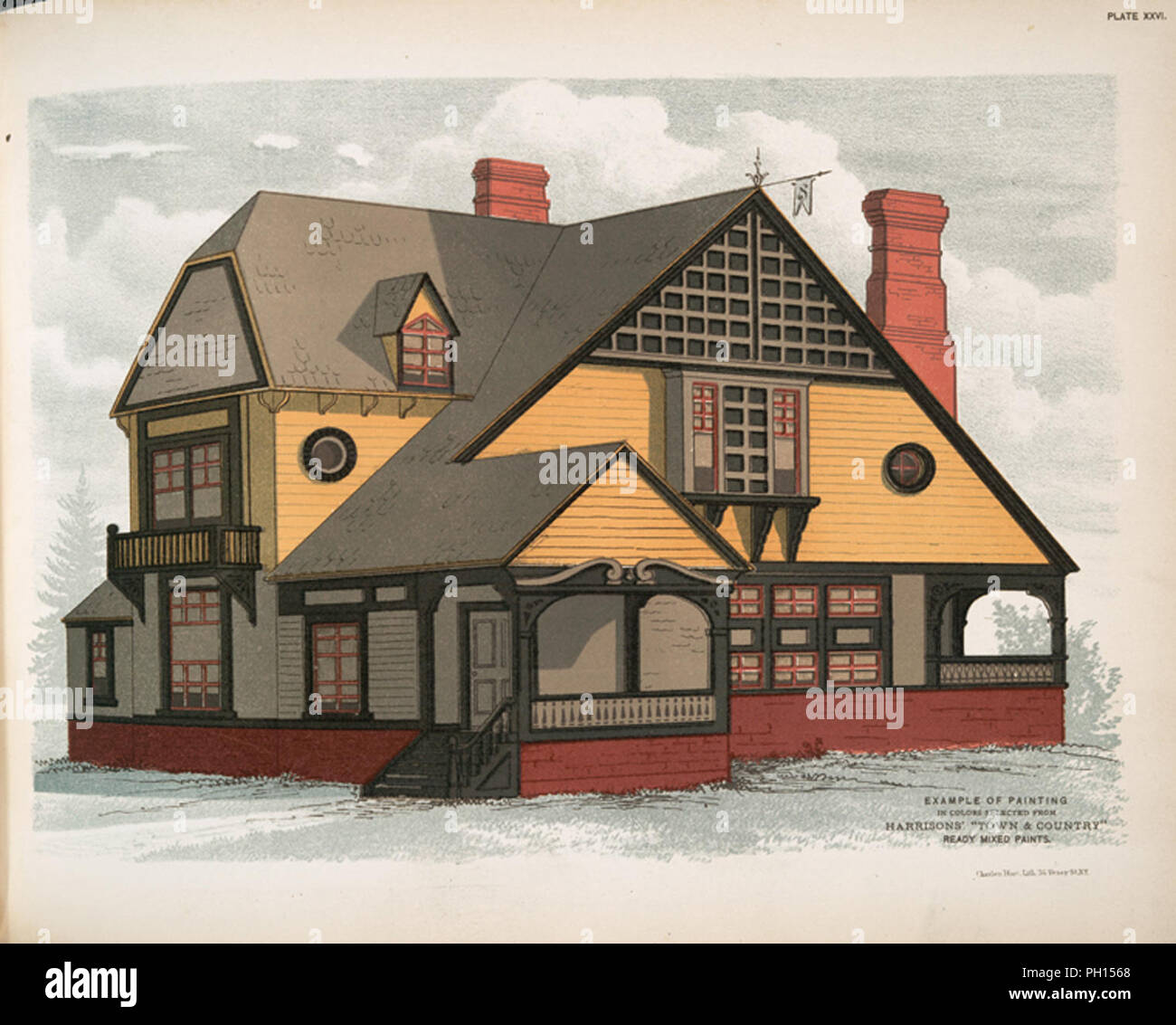 illustration of an old fashioned house Stock Photo - Alamy