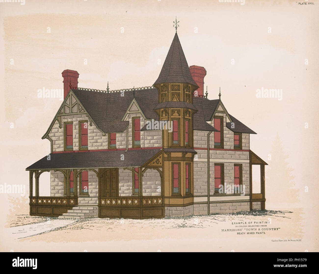 illustration of an old fashioned house Stock Photo - Alamy