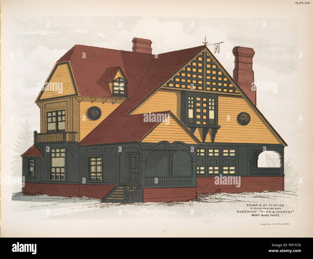 illustration of an old fashioned house Stock Photo - Alamy