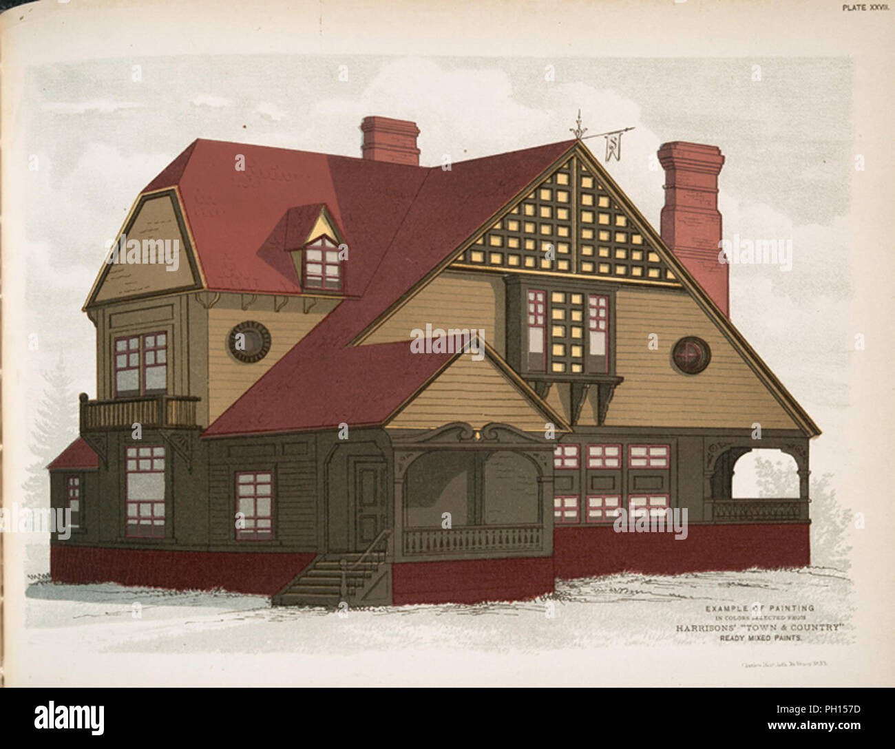 illustration of an old fashioned house Stock Photo - Alamy