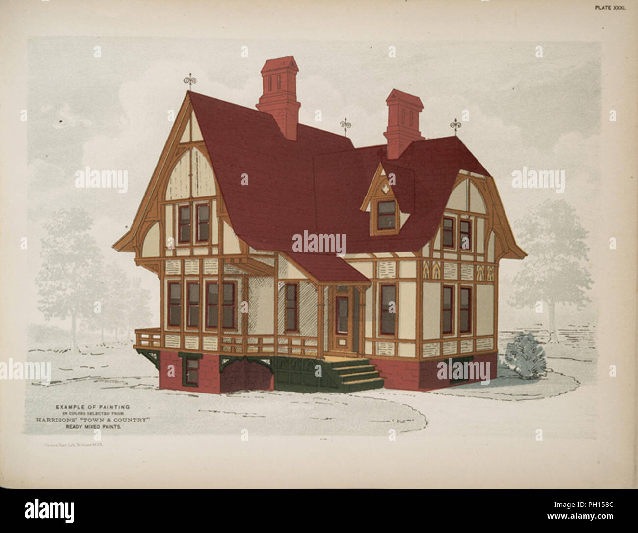 illustration of an old fashioned house Stock Photo - Alamy