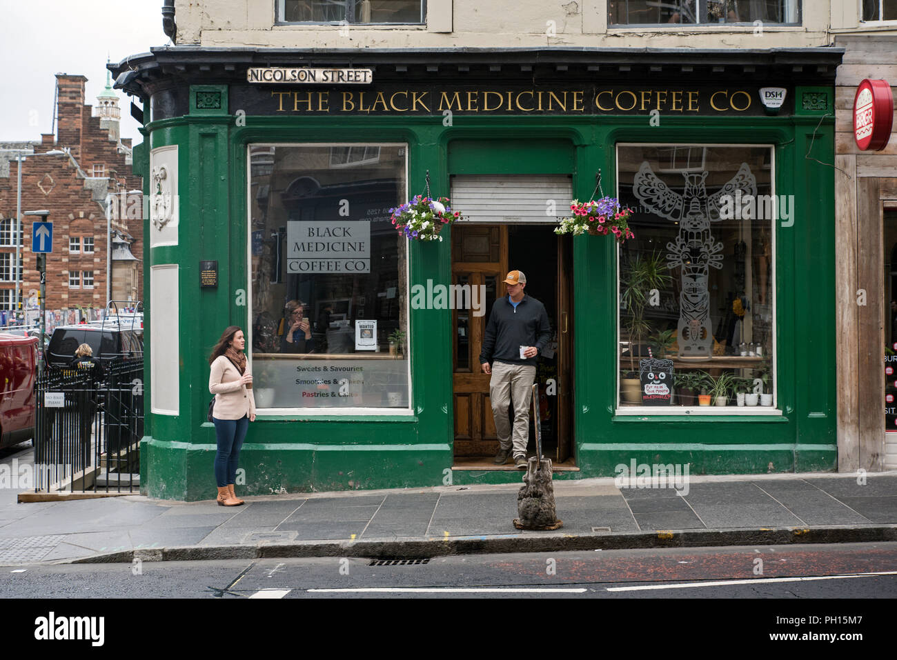 The Black Medicine Coffee Company, Nicolson Street, Edinburgh, Scotland, UK. Stock Photo