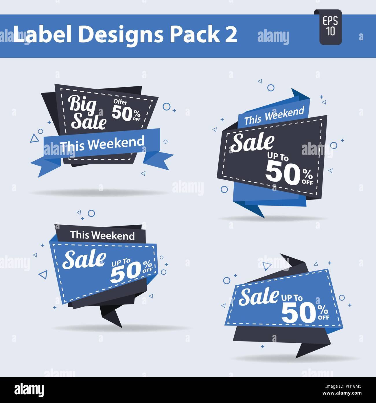 4 Sale label Design Pack 2 Vector, sales, tag, sign, Stock Vector