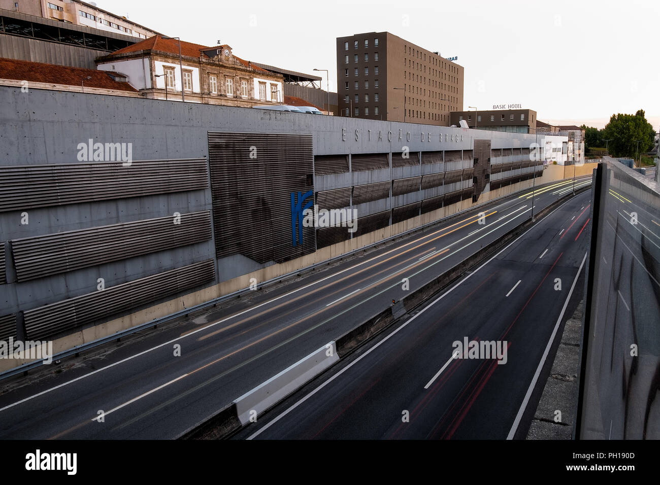 paved highways and avenues of a regular city composing an urban site Stock Photo