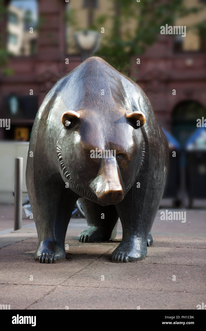 Europa Deutschland Hessen Rhein-Main Frankfurt am Main Finanzstadt Exchange Börse Bulle und Stier Stock Photo