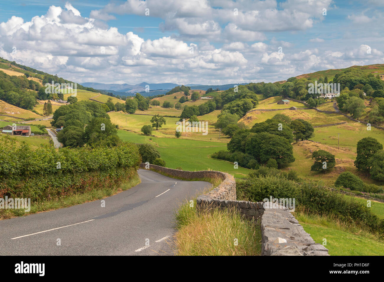 An image of the beautiful Lake District countryside taken on a summers day, Cumbria, England, UK Stock Photo