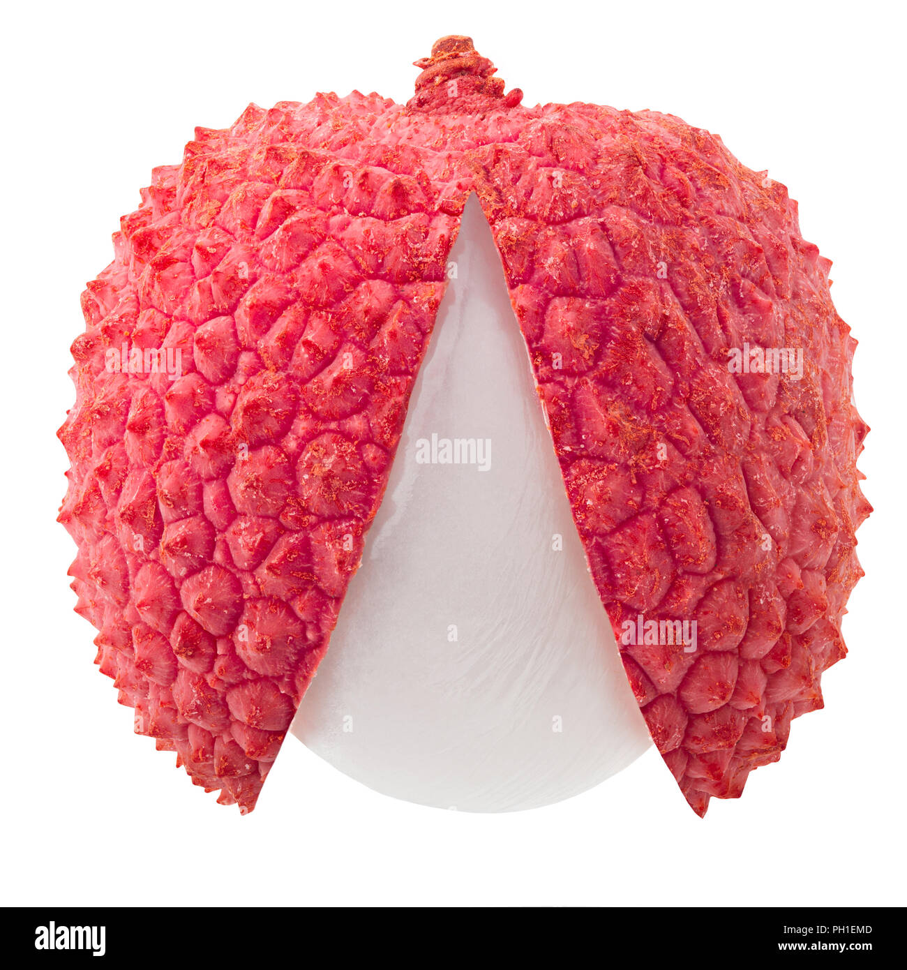 Lychee Section lychee, clipping path, isolated on white background, full depth of ...